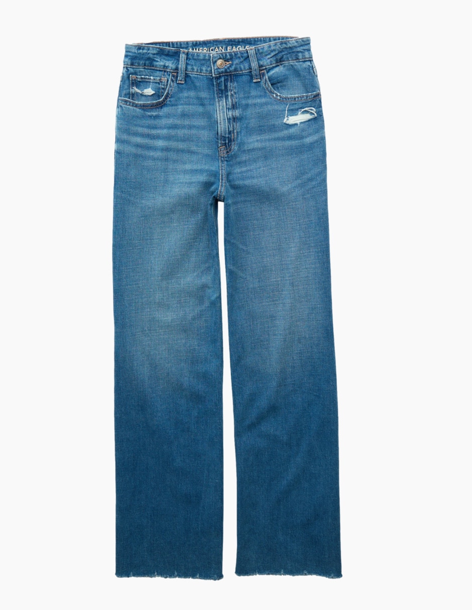 Jeans wide leg corte cintura alta para mujer 3