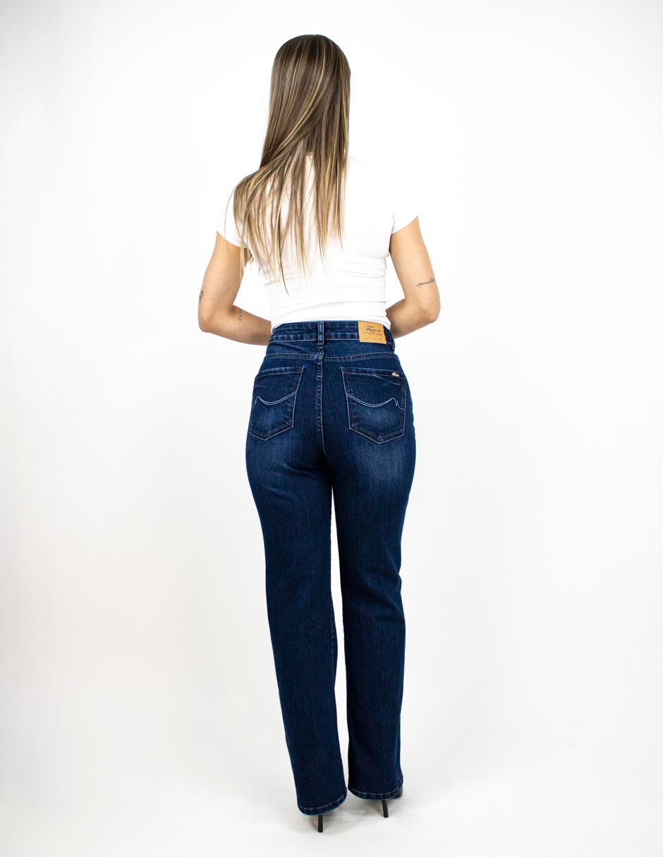 Jeans straight corte cintura para mujer 2