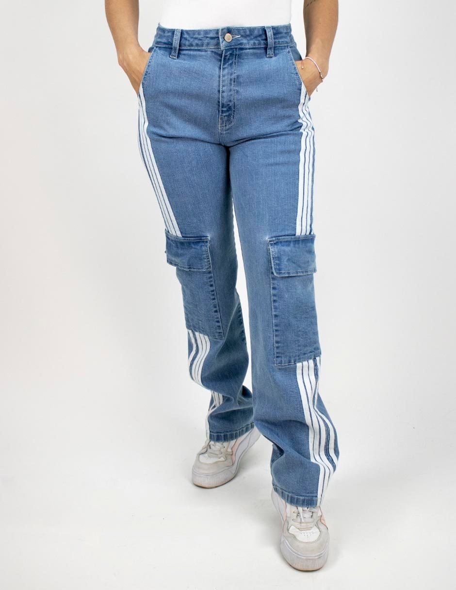 Jeans cargo straight para mujer Jeans cargo straight para mujer