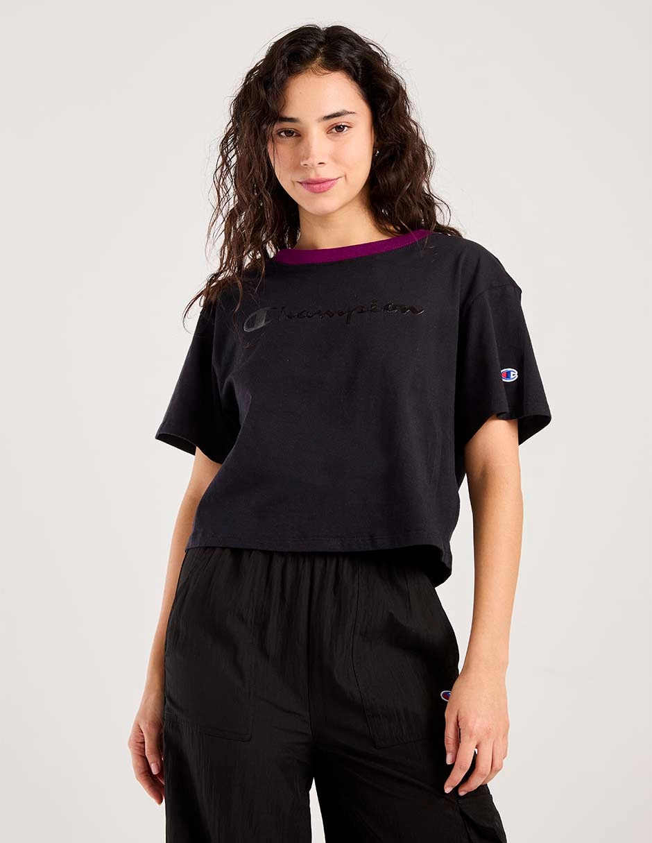 Playera manga corta Champion cuello redondo para mujer