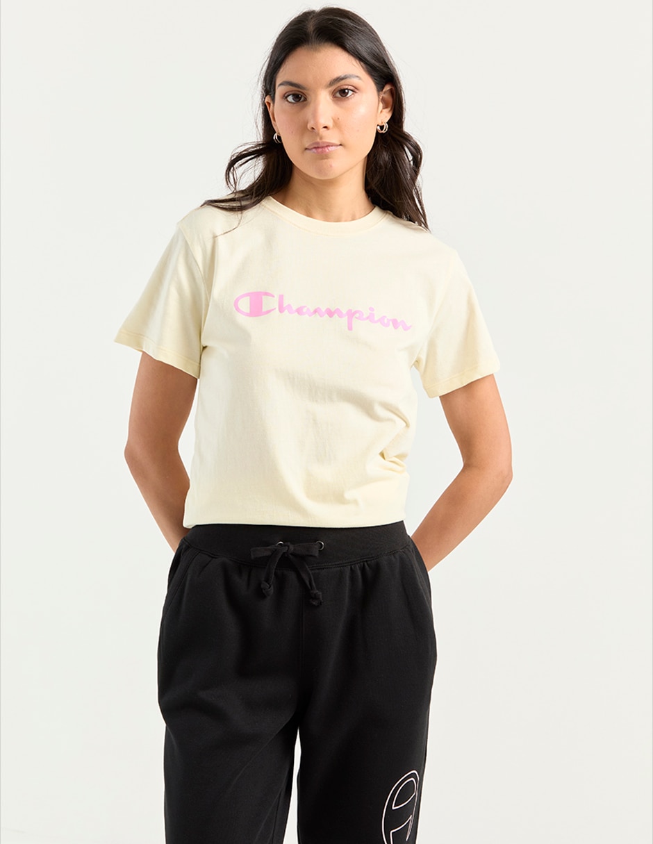 Playera manga corta Champion cuello redondo para mujer