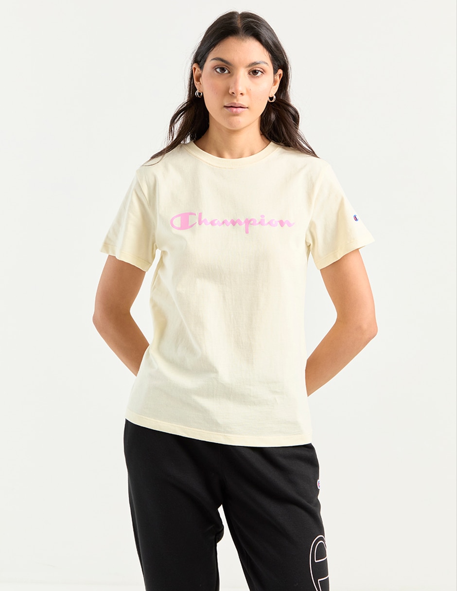 Playera manga corta Champion cuello redondo para mujer