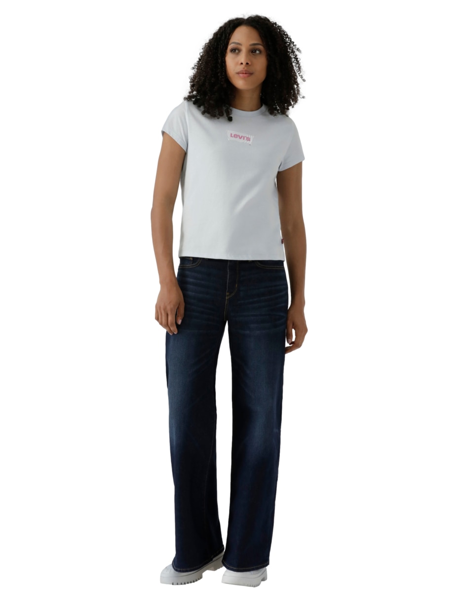 Jeans relaxed Wide leg corte cintura para mujer 2