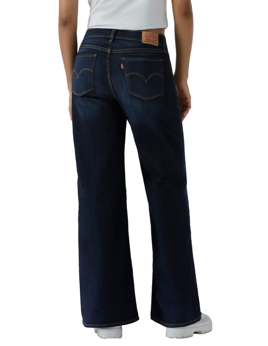 Jeans relaxed Wide leg corte cintura para mujer 4