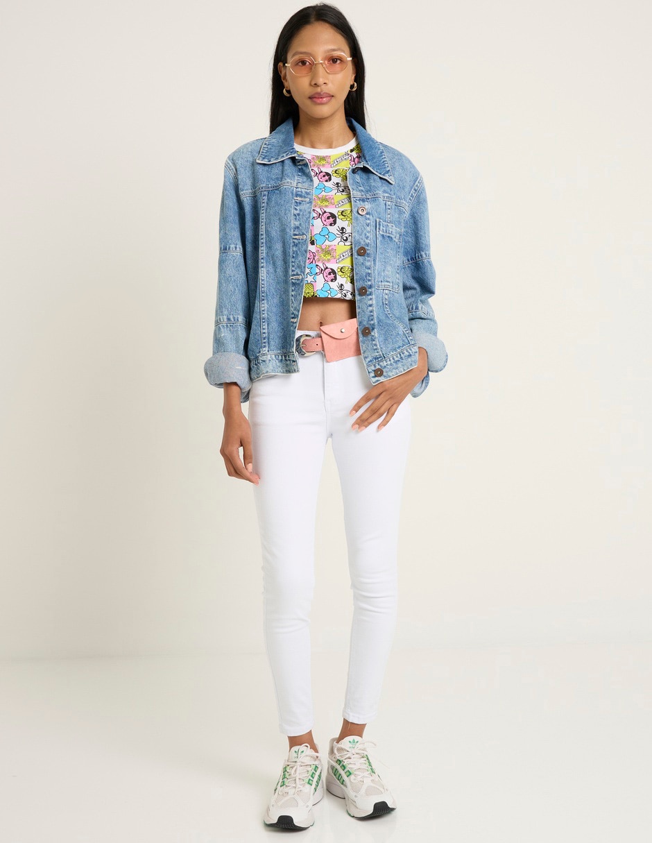 Jeans skinny corte cintura para mujer 3