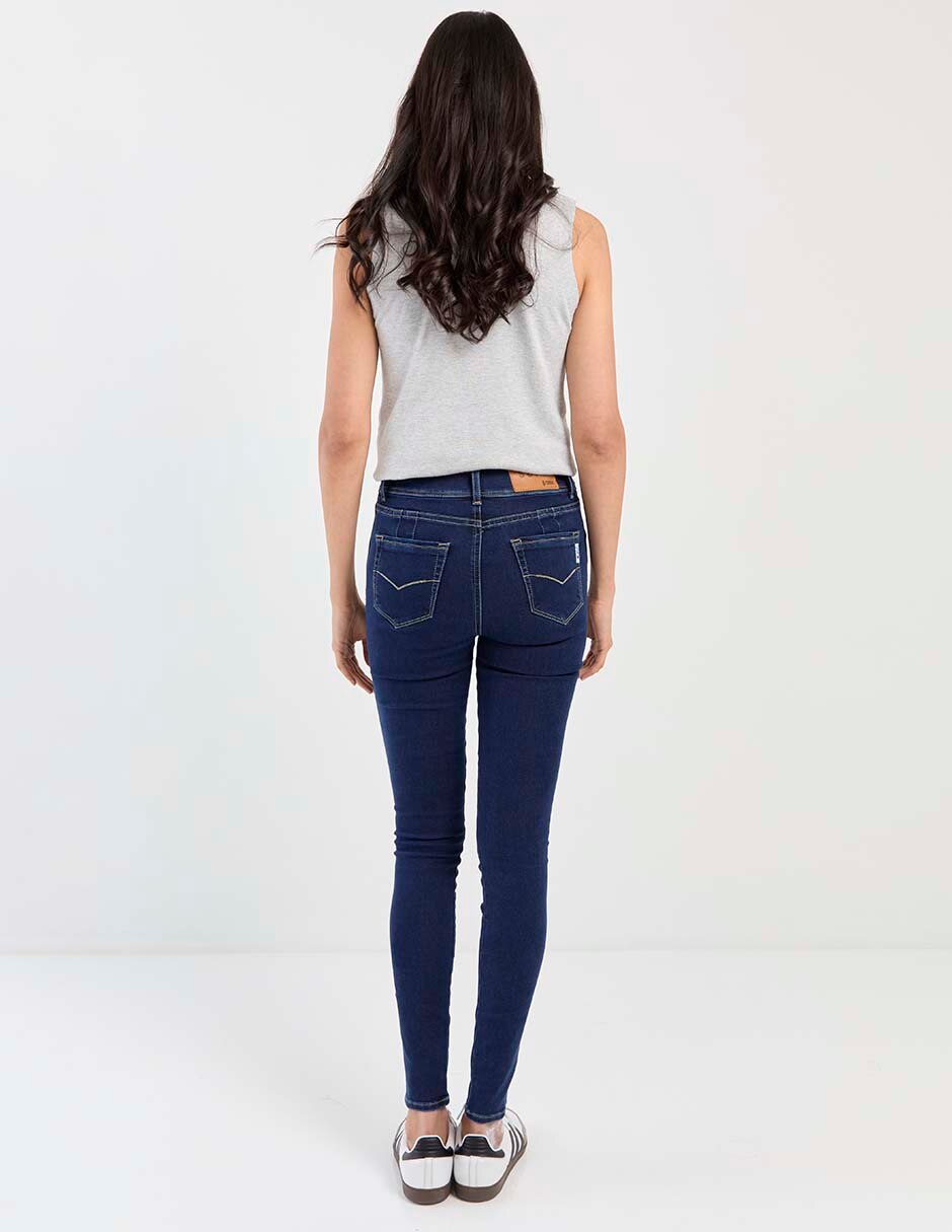 Jeans skinny corte cintura alta para mujer 2