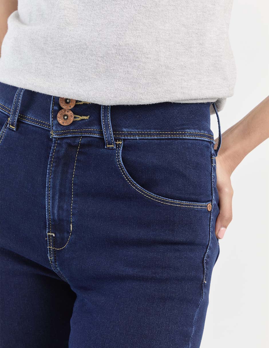 Jeans skinny corte cintura alta para mujer 4