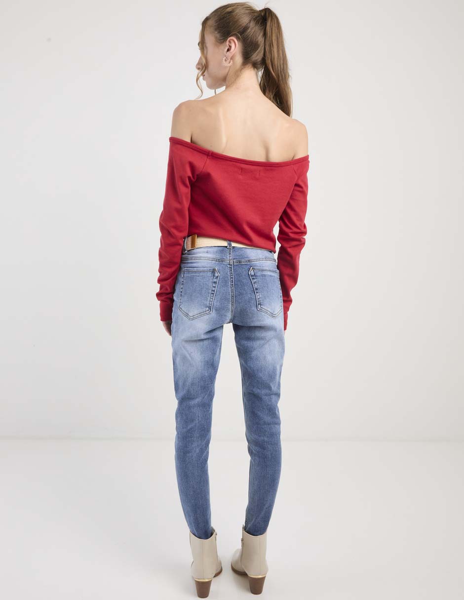 Jeans skinny BHI-2510-1374N corte cintura para mujer 2