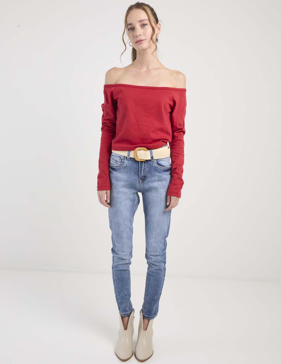 Jeans skinny BHI-2510-1374N corte cintura para mujer 3