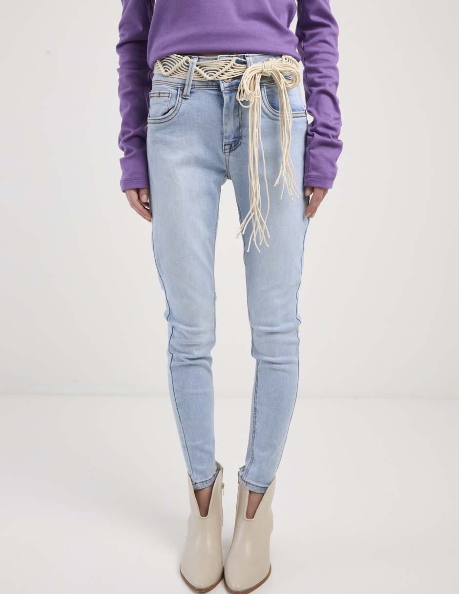 Jeans skinny corte cintura para mujer Jeans skinny corte cintura para mujer