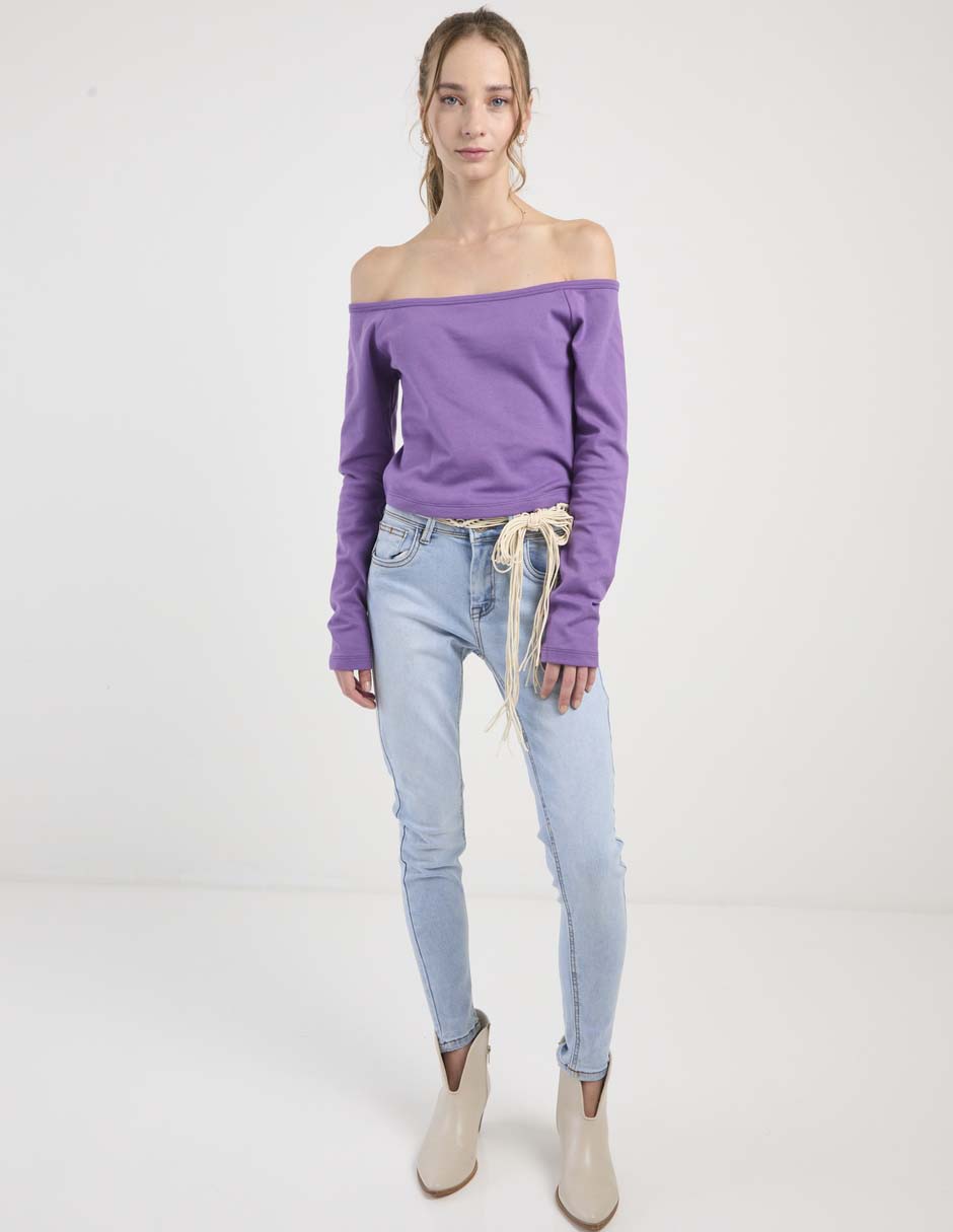 Jeans skinny corte cintura para mujer 3