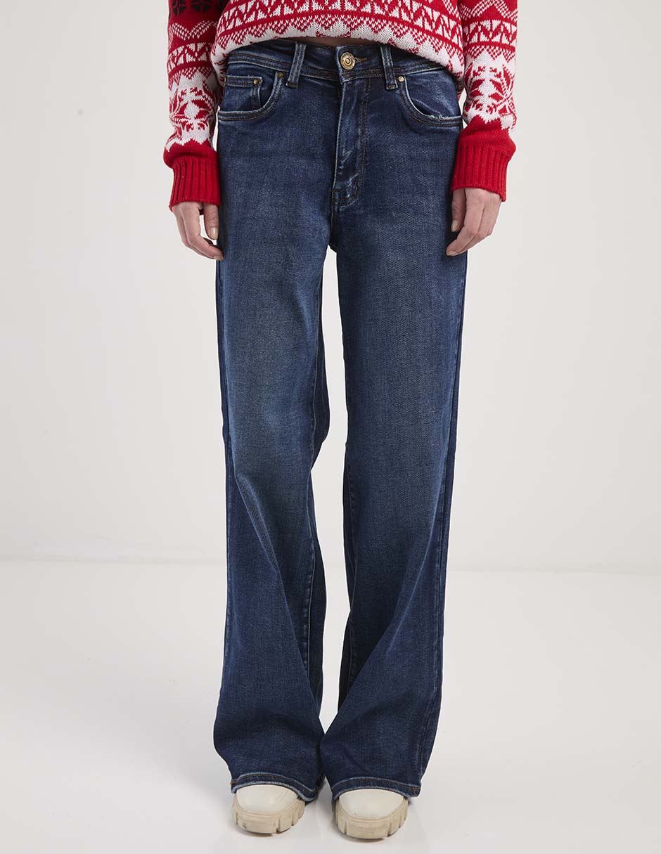 Jeans straight BHI-2510-1326N corte cintura para mujer Jeans straight BHI-2510-1326N corte cintura para mujer