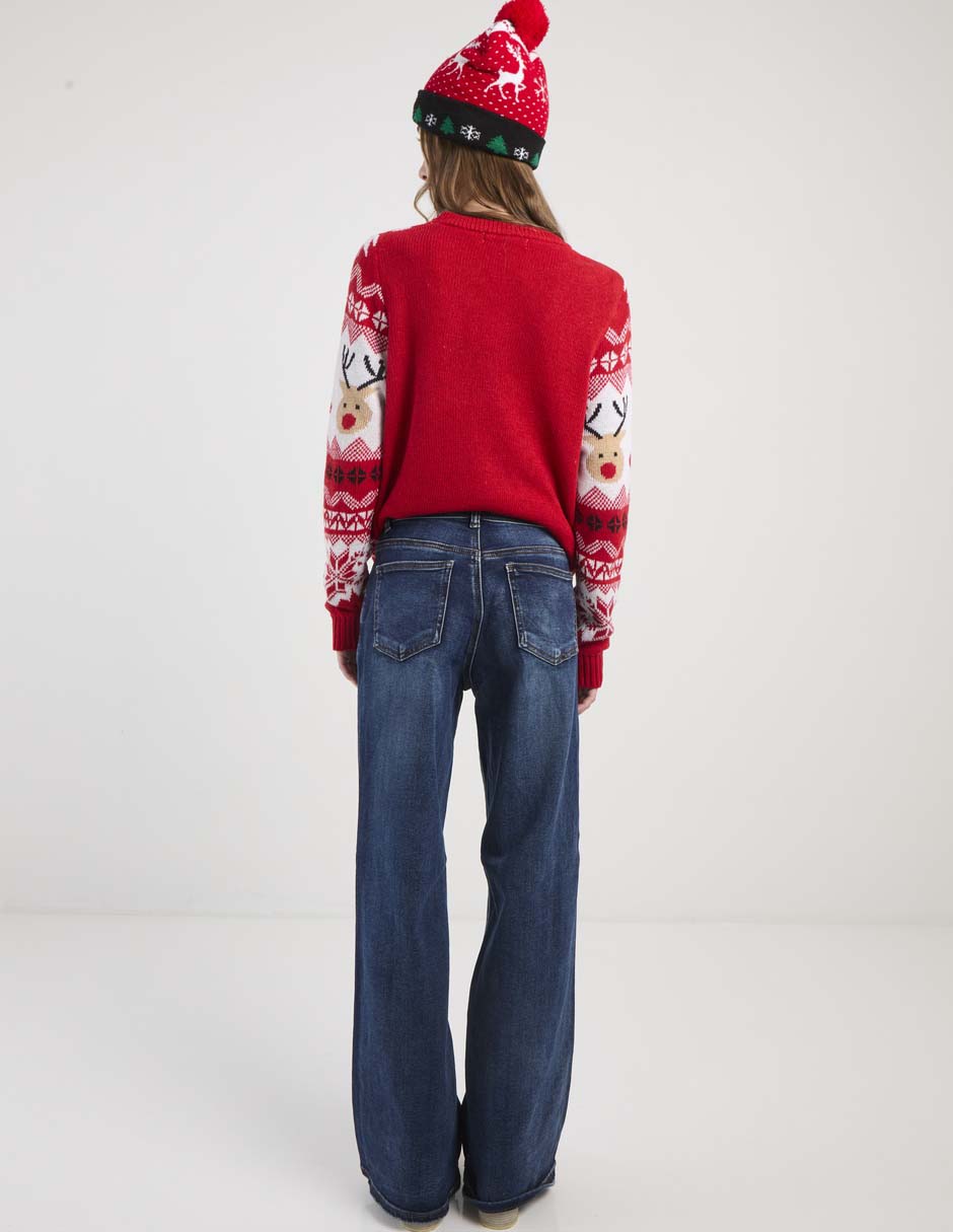 Jeans straight BHI-2510-1326N corte cintura para mujer 2