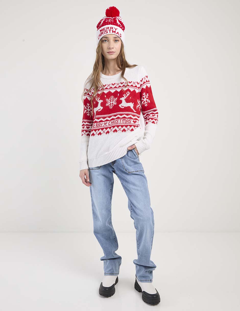 Jeans straight corte cintura para mujer 3