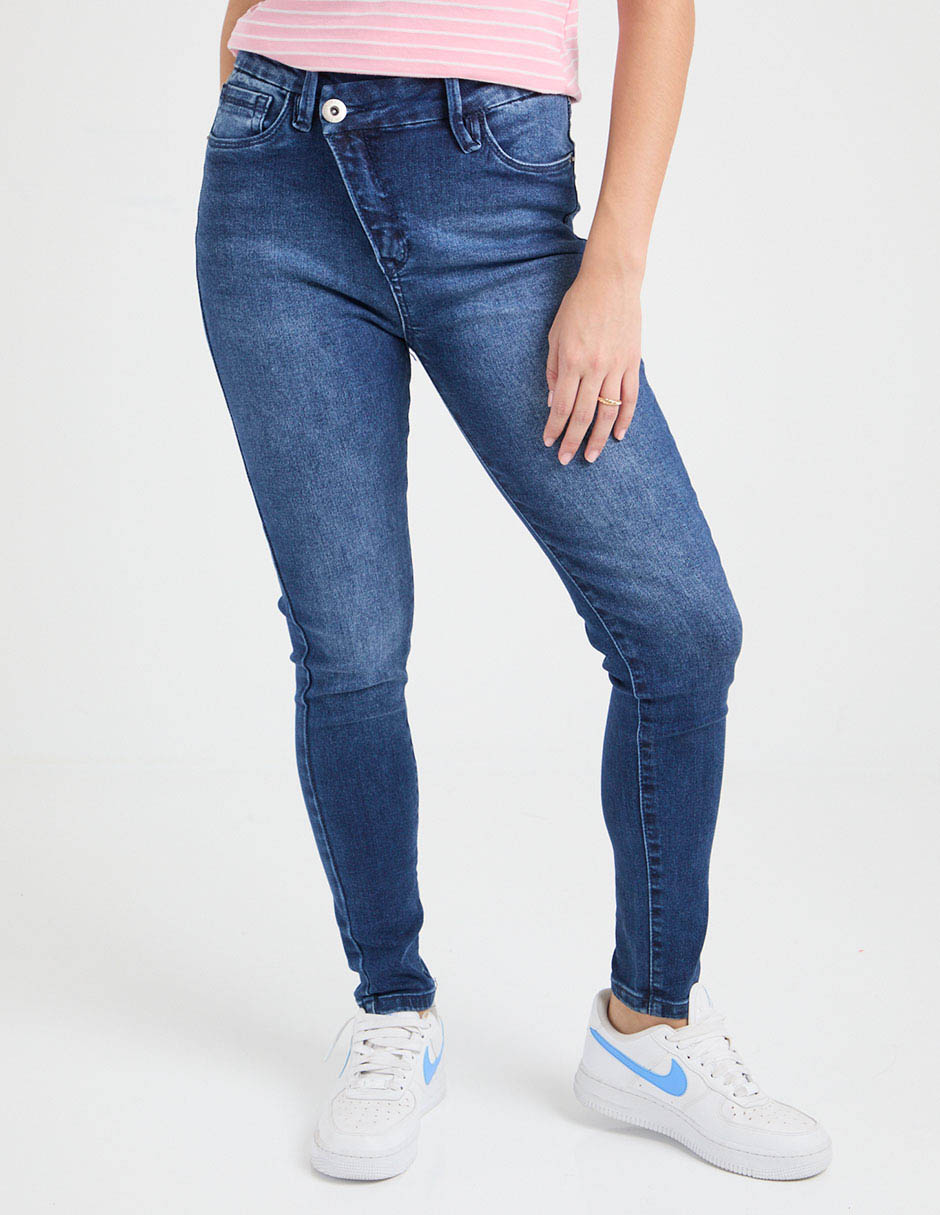 Jeans skinny corte cintura para mujer Jeans skinny corte cintura para mujer