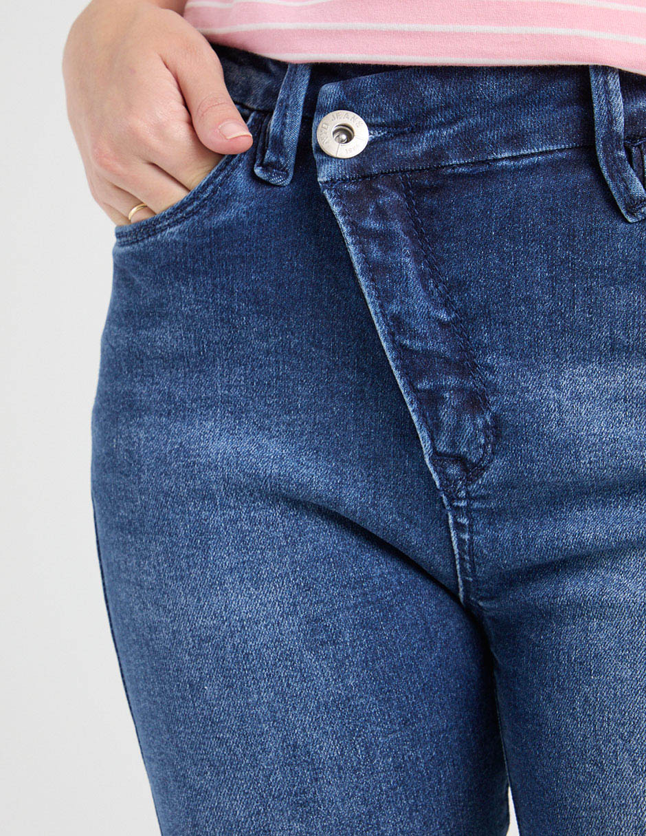 Jeans skinny corte cintura para mujer 4