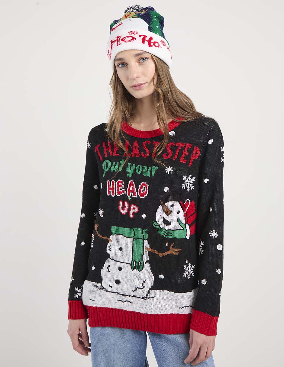 Suéter navideño NYD cuello redondo para mujer