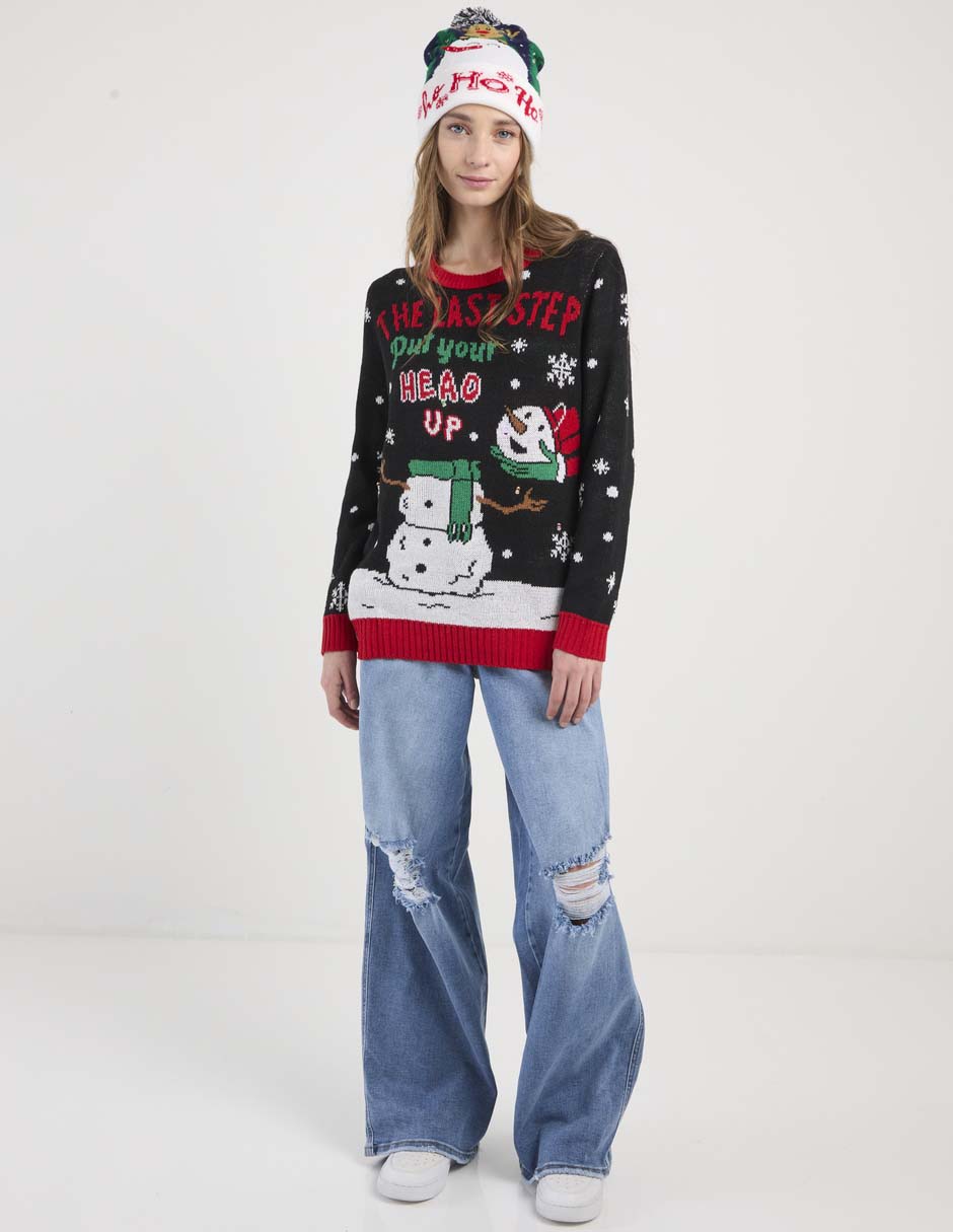 Suéter navideño NYD cuello redondo para mujer