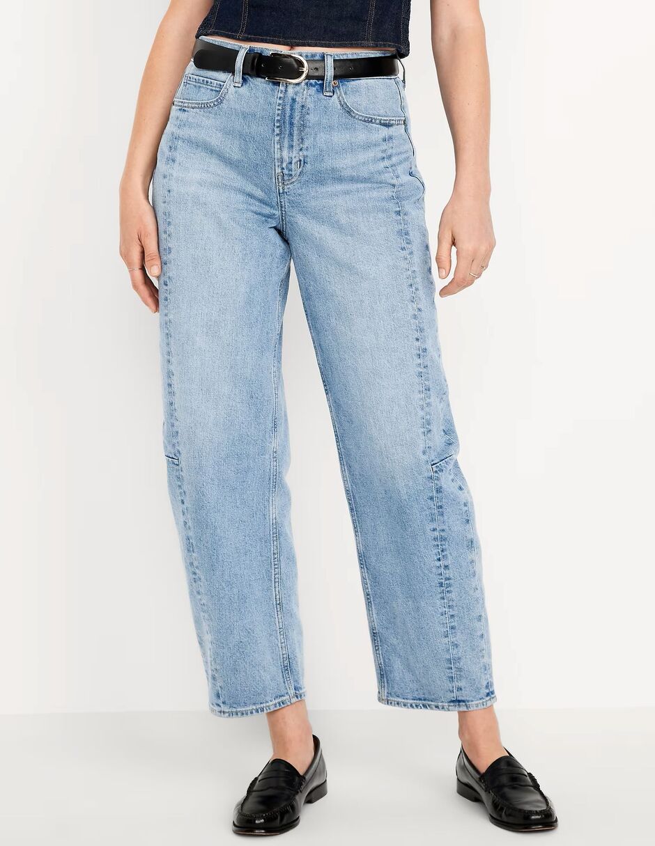 Jeans barrel 804461-000 corte cintura para mujer 2