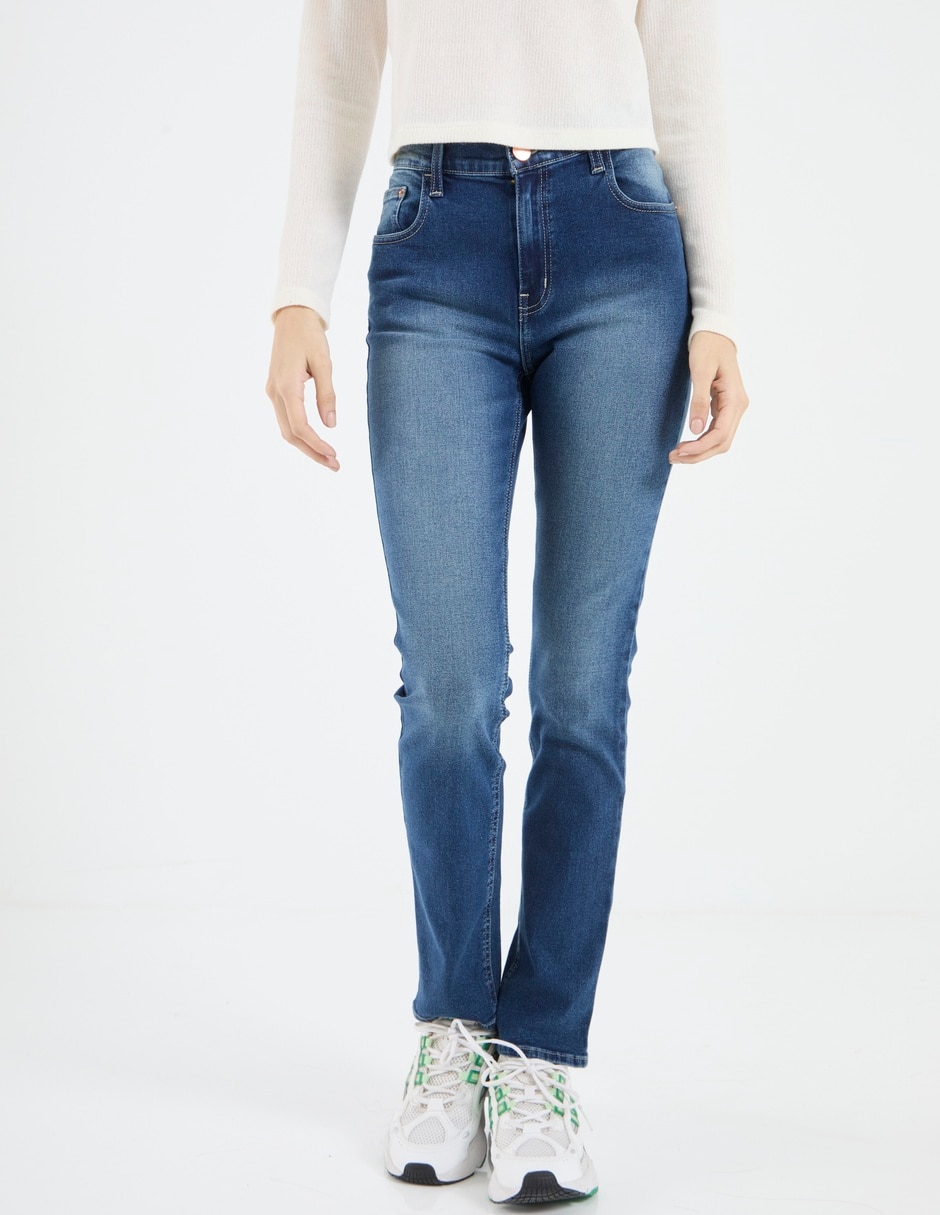 Jeans slim corte cintura media para mujer Jeans slim corte cintura media para mujer