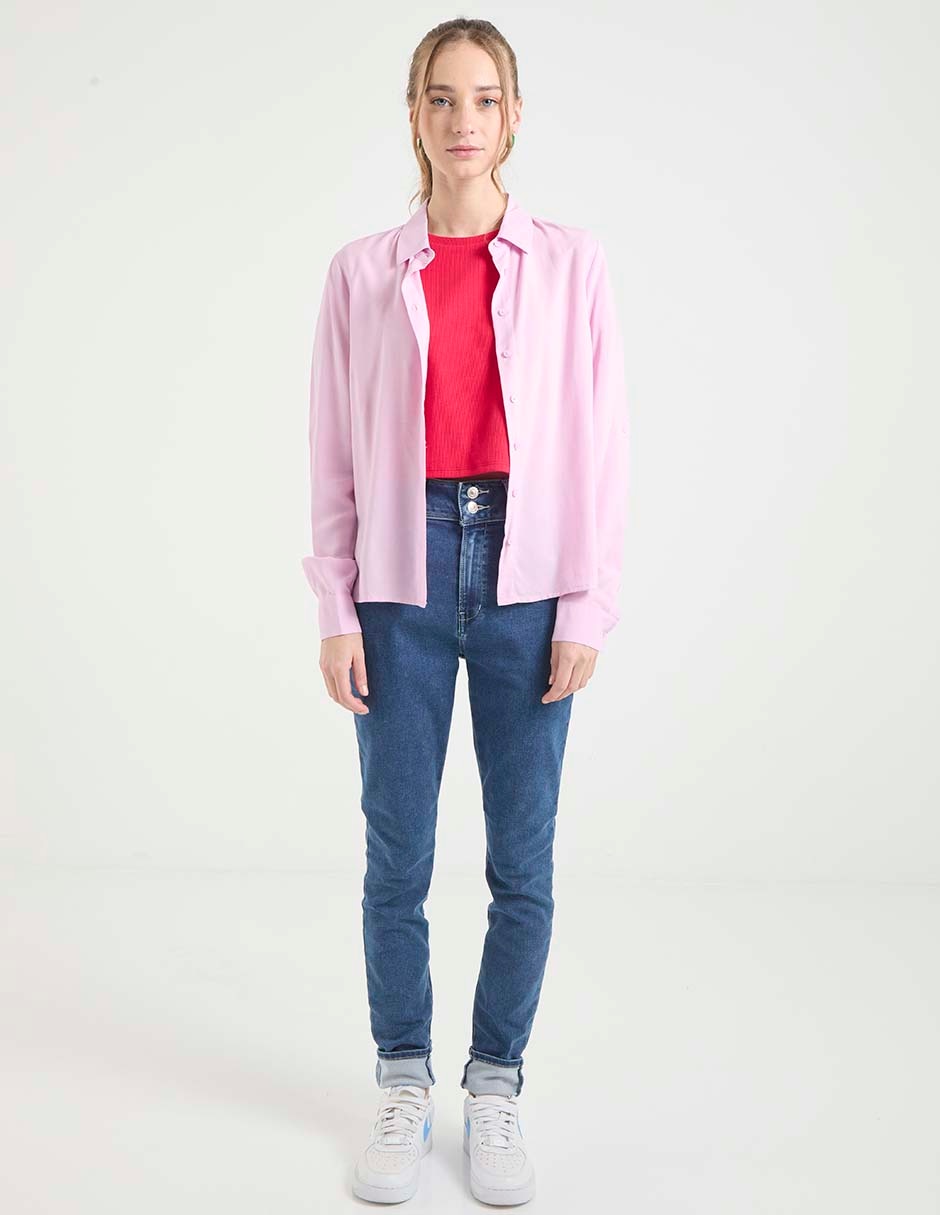 Jeans skinny corte cintura alta para mujer 3