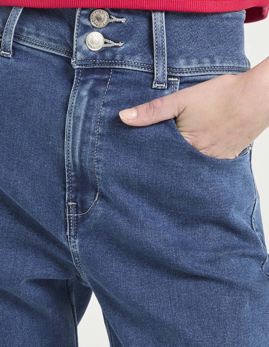 Jeans skinny corte cintura alta para mujer 4