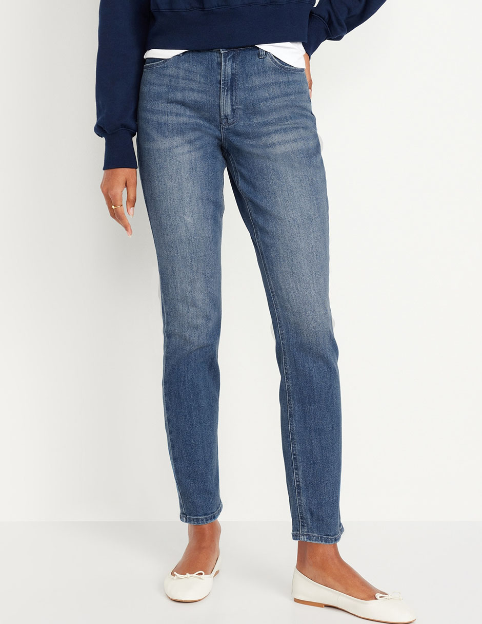 Jeans straight corte cintura para mujer Jeans straight corte cintura para mujer