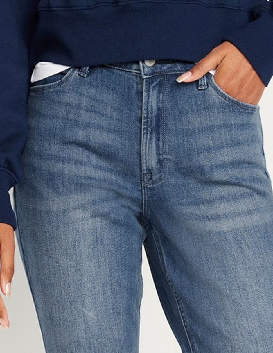 Jeans straight corte cintura para mujer 3