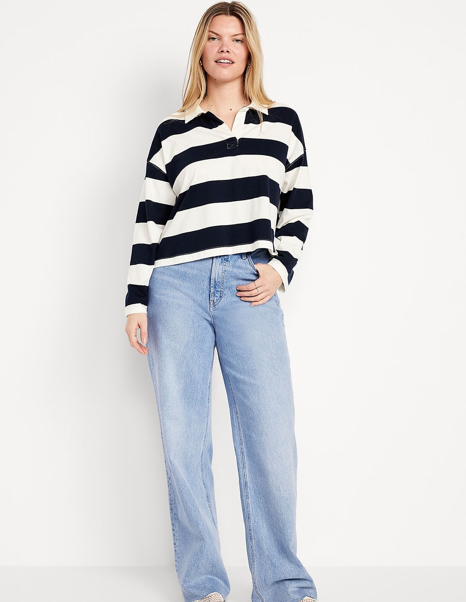 Jeans wide leg corte cintura para mujer Jeans wide leg corte cintura para mujer