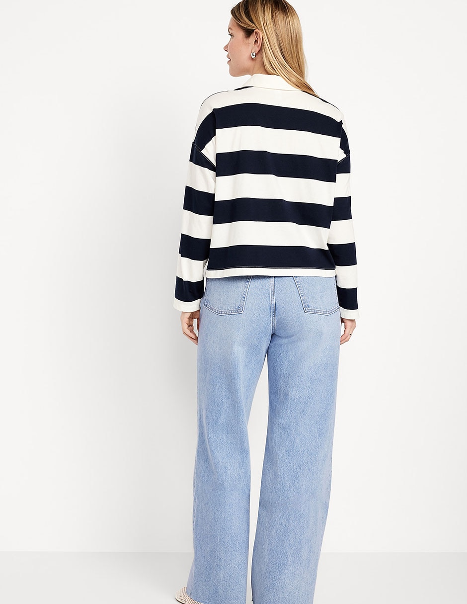 Jeans wide leg corte cintura para mujer 2