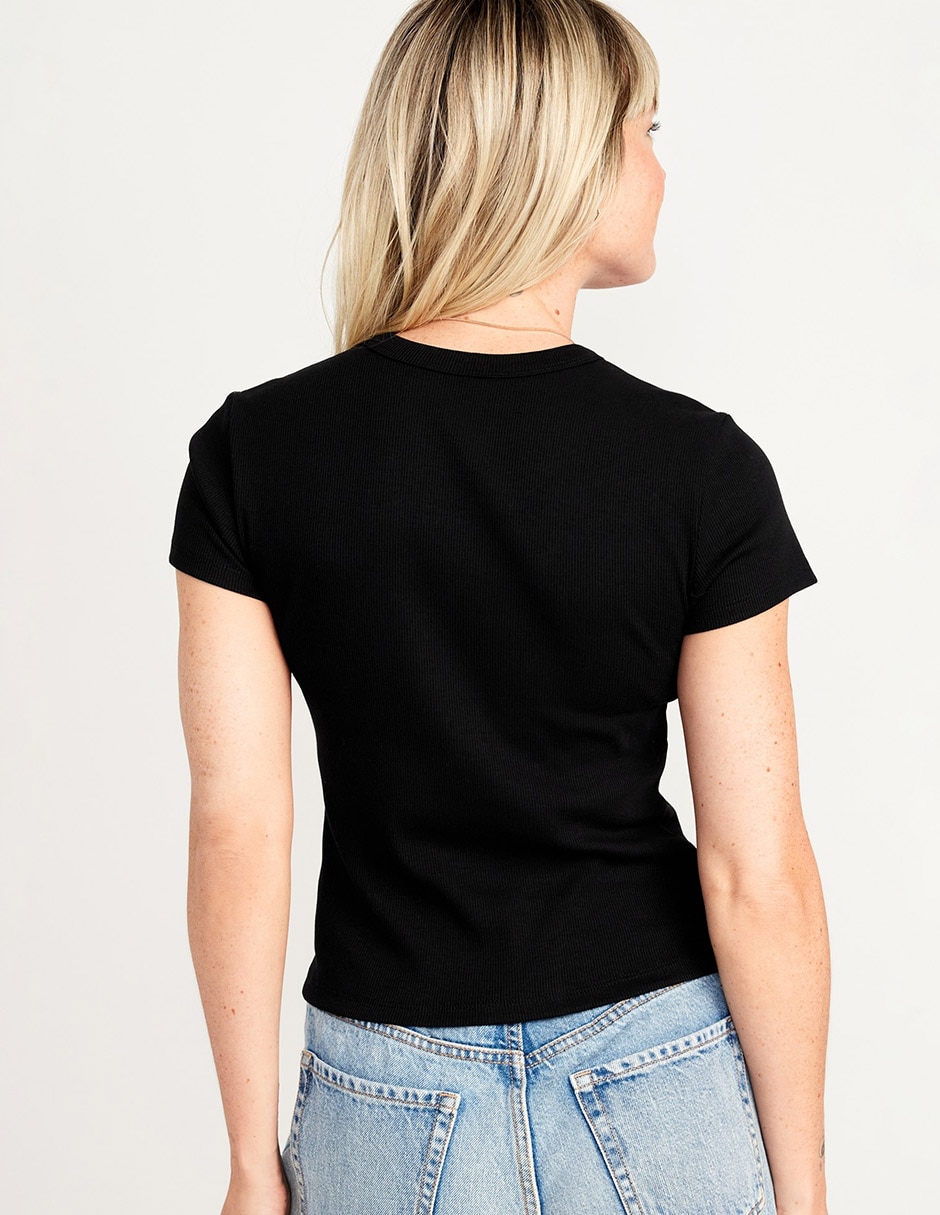 Playera manga corta cuello redondo para mujer 2