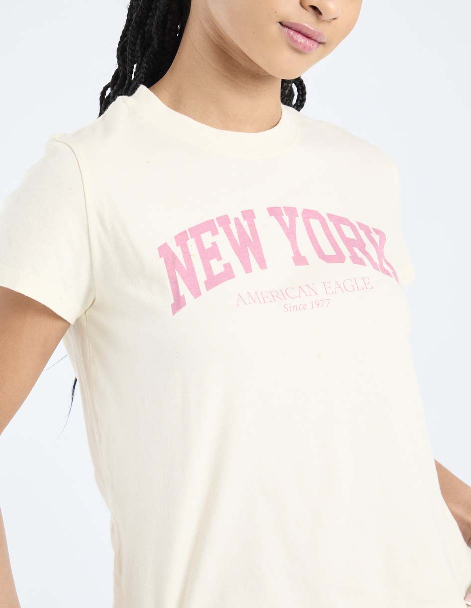 Playera manga corta American Eagle Tees cuello redondo para mujer