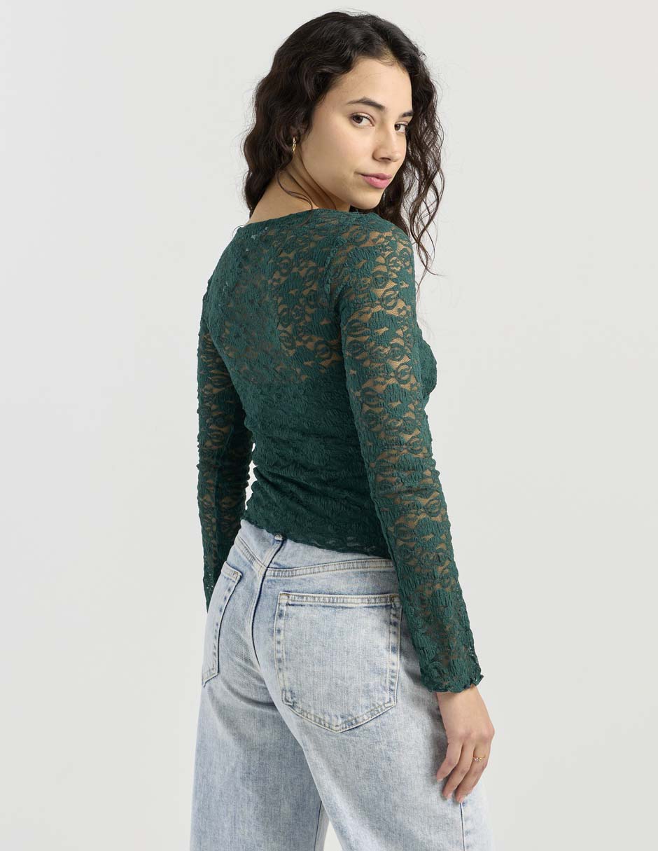 Blusa Madden Girl manga larga para mujer