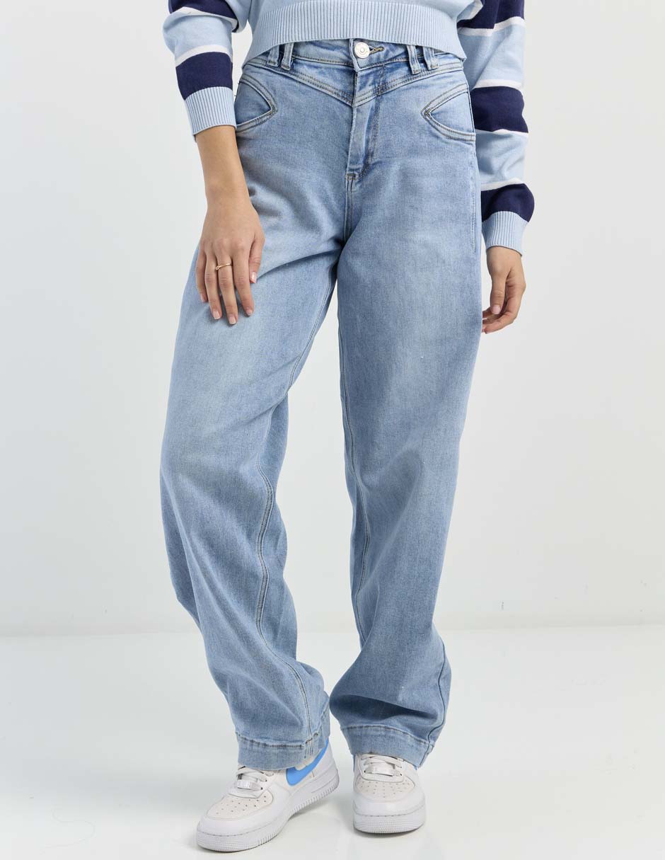 Jeans straight corte cintura para mujer Jeans straight corte cintura para mujer