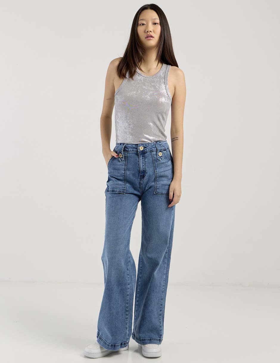 Jeans wide leg wide leg 2508 para mujer 4