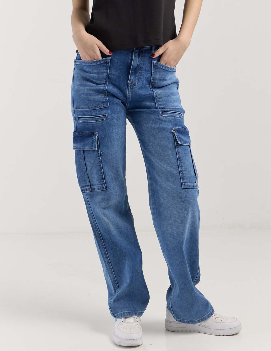 Jeans cargo wide leg wide leg 2610 para mujer