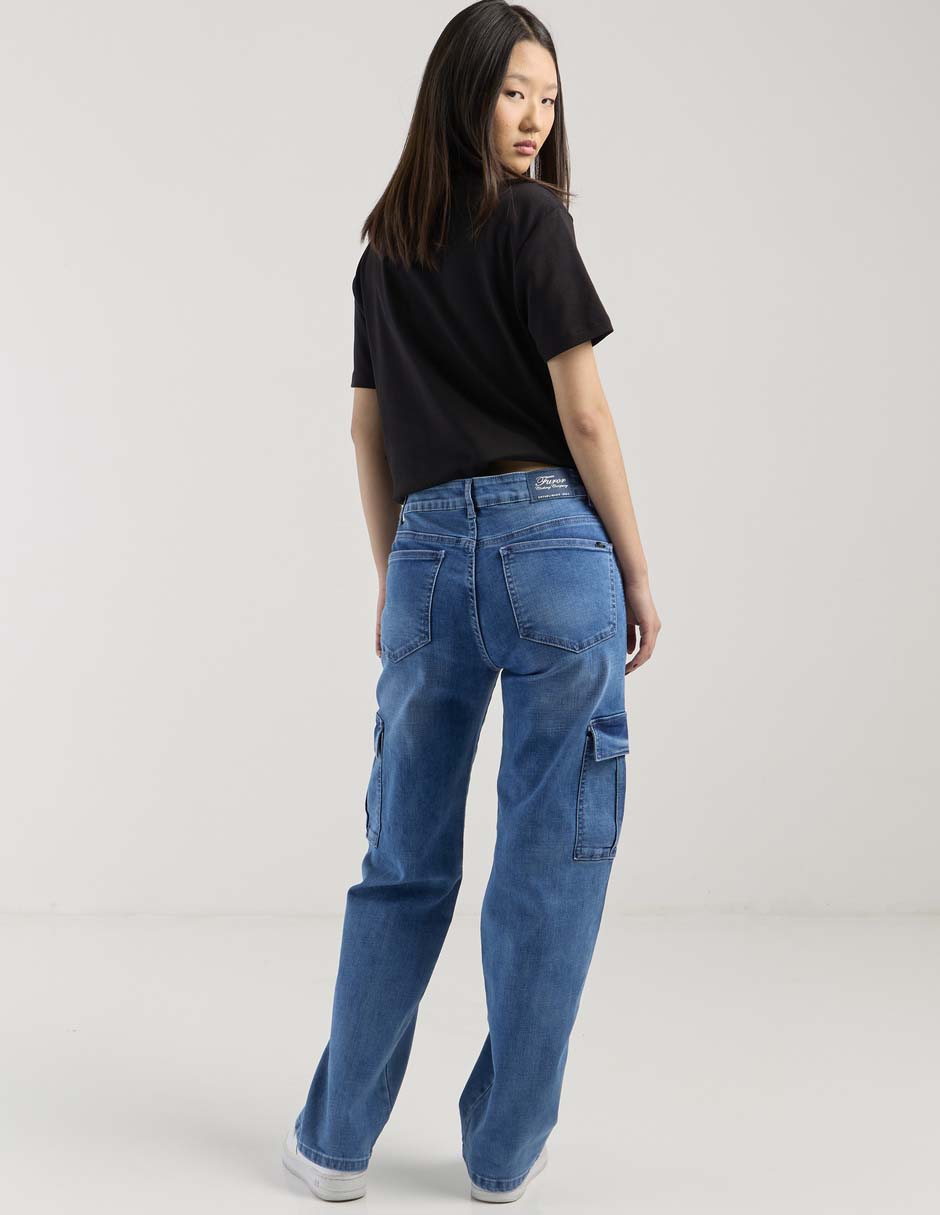 Jeans cargo wide leg wide leg 2610 para mujer 3