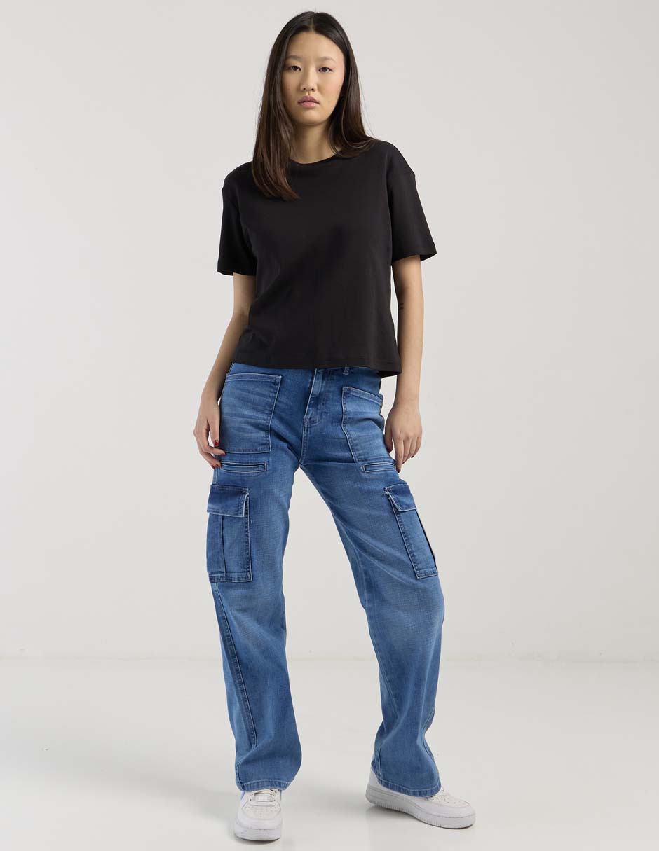 Jeans cargo wide leg wide leg 2610 para mujer 4