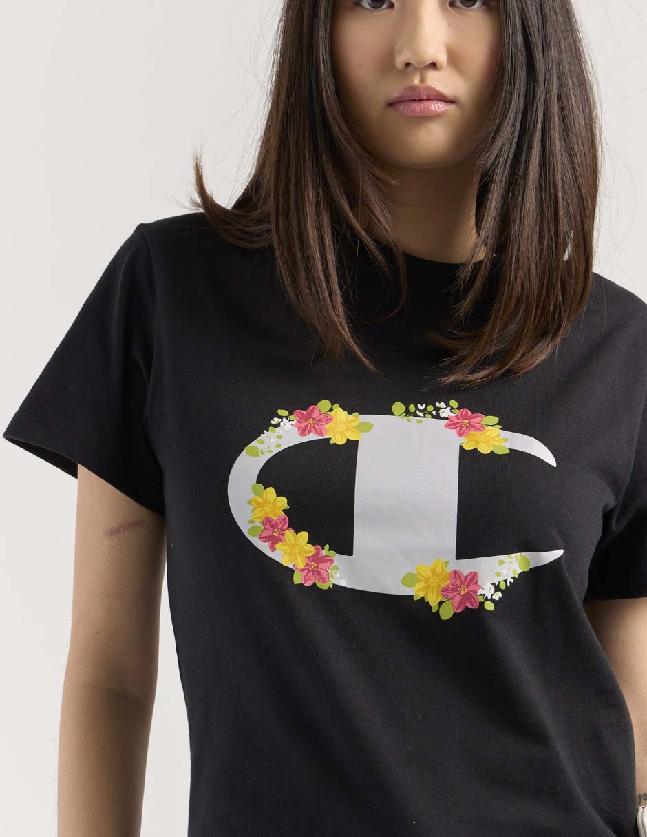 Playera manga corta cuello redondo para mujer 4