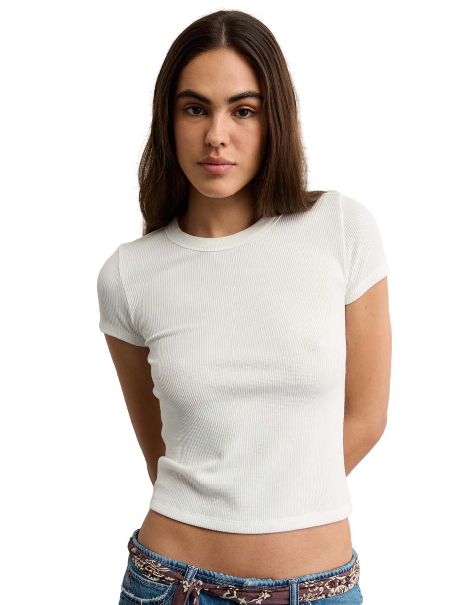 Playera manga corta cuello redondo para mujer Playera manga corta cuello redondo para mujer