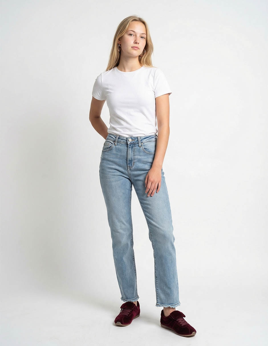 Jeans straight cintura Nyd para mujer