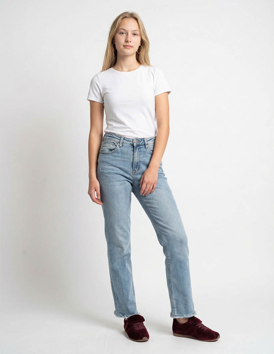 Jeans straight cintura Nyd para mujer