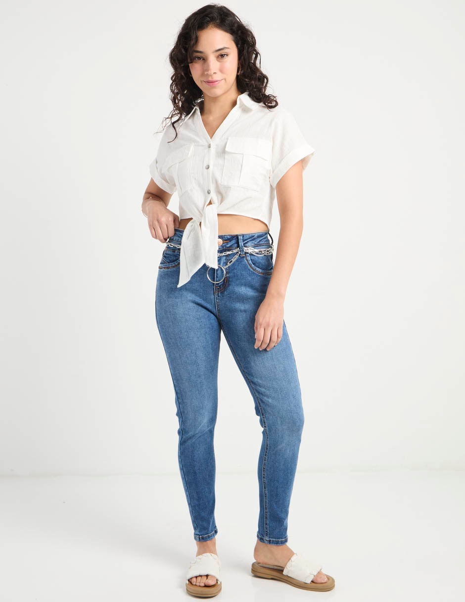 Jeans skinny cintura Nyd para mujer