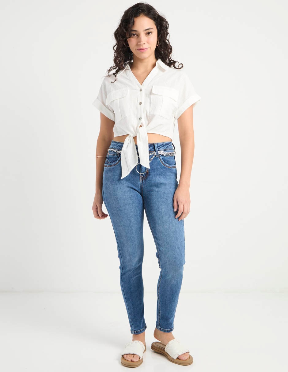 Jeans skinny cintura Nyd para mujer