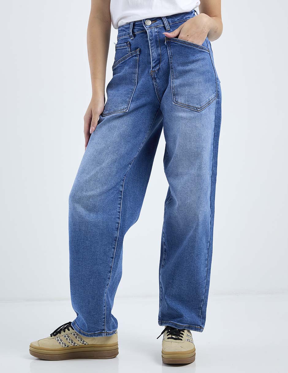 Jeans carpenter barrel cintura alta para mujer 1