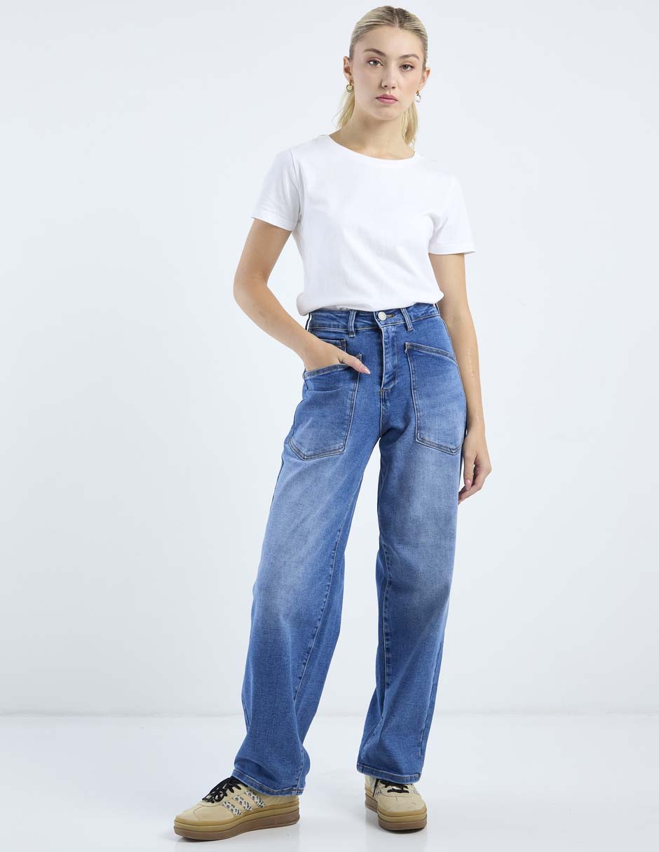Jeans carpenter barrel cintura alta para mujer 8