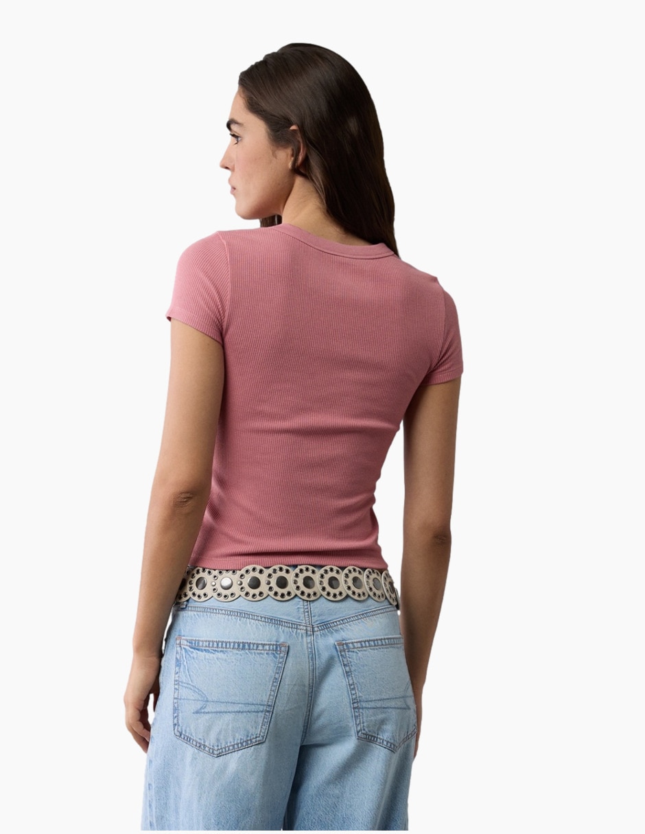 Playera manga corta American Eagle cuello redondo para mujer