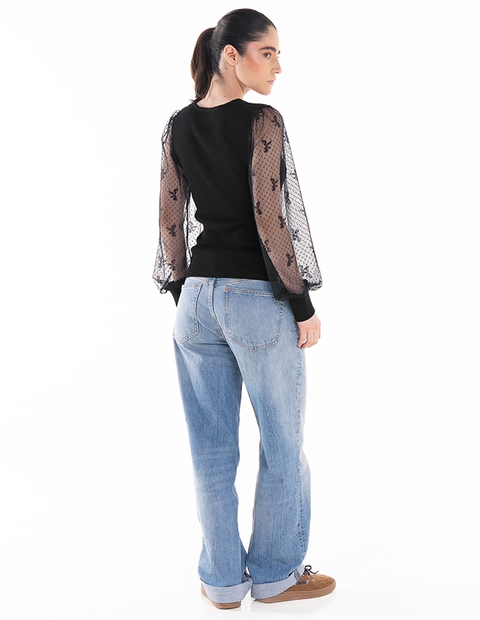 Blusa Madden Girl manga larga para mujer