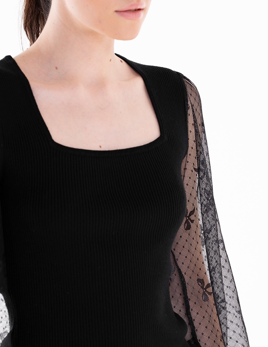 Blusa Madden Girl manga larga para mujer