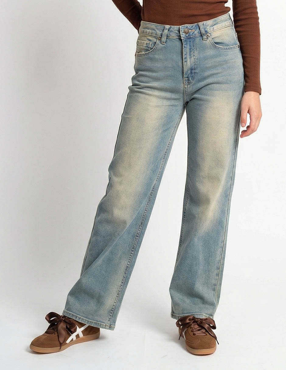 Jeans amplio cintura para mujer